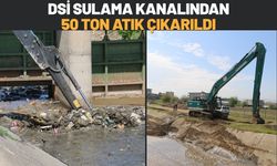 DSİ Sulama Kanalından 50 Ton Atık Çıkarıldı