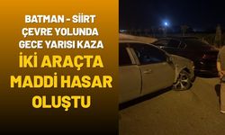 Batman Siirt Çevre Yolunda Gece Yarısı Kaza: İki Araçta Maddi Hasar Oluştu