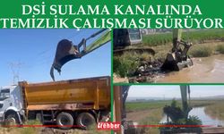 DSİ Sulama Kanalında Temizlik Çalışması Sürüyor