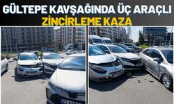 Gültepe Kavşağında Üç Araçlı Zincirleme Kaza