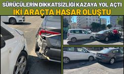 Sürücülerin Dikkatsizliği Kazaya Yol Açtı: İki Araçta Hasar Oluştu