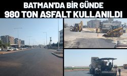 Batman'da Bir Günde 980 Ton Asfalt Kullanıldı