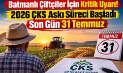 Batmanlı Çiftçiler İçin Kritik Uyarı! 2026 ÇKS Askı Süreci Başladı Son Gün 31 Temmuz