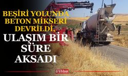 Beşiri Yolunda Beton Mikseri Devrildi, Ulaşım Bir Süre Aksadı