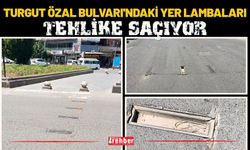 Turgut Özal Bulvarı'ndaki Yer Lambaları Tehlike Saçıyor