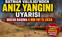 Batman Valiliği'nden Anız Yangını Uyarısı: Dekar Başına 4 Bin 191 TL Ceza
