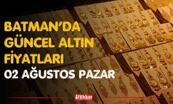 Batman’da Güncel Altın Fiyatları 02 Ağustos Pazar