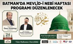 Batman’da Mevlid-İ Nebi Haftası Programı Düzenlenecek