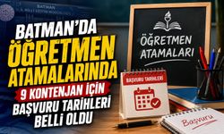 Batman’da Öğretmen Atamalarında 9 Kontenjan İçin Başvuru Tarihleri Belli Oldu