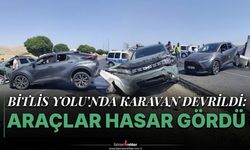 Bitlis Yolu’nda Karavan Devrildi: Araçlar Hasar Gördü