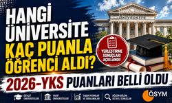 HANGİ ÜNİVERSİTE KAÇ PUANLA ÖĞRENCİ ALDI? 2026-YKS PUANLARI BELLİ OLDU