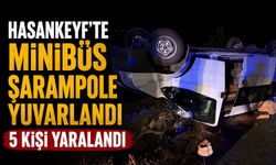 Hasankeyf'te Minibüs Şarampole Yuvarlandı 5 Kişi Yaralandı