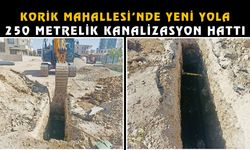 Korik Mahallesi’nde Yeni Yola 250 Metrelik Kanalizasyon Hattı
