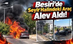 Beşiri’de Seyir Halindeki Araç Alev Aldı!