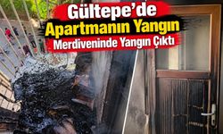Gültepe’de Apartmanın Yangın Merdiveninde Yangın Çıktı