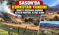 Sason’da Korkutan Yangın! Şiddetli Rüzgara Rağmen Alevler Kontrol Altına Alındı