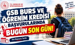 GSB Burs ve Öğrenim Kredisi Başvurularında Bugün Son Gün!