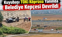 Kuyubaşı TOKİ Köprüsü Yanında Belediye Kepçesi Devrildi