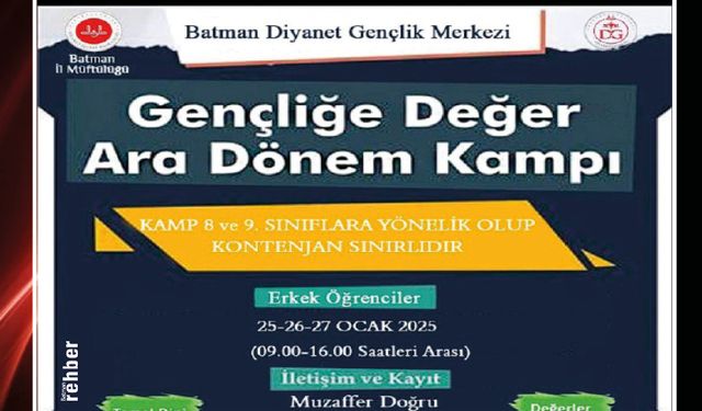 Batman Diyanet Gençlik Merkezi'nden Gençlere Özel Kış Kampı