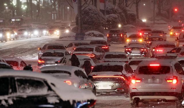 Erzurum'da kar yağışı şehri beyaza bürüdü