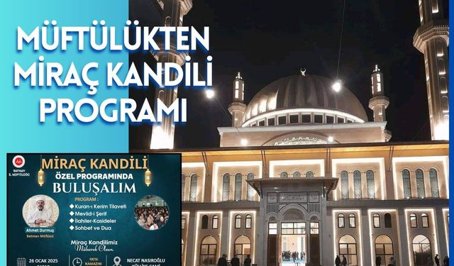 Müftülükten Miraç Kandili Programı