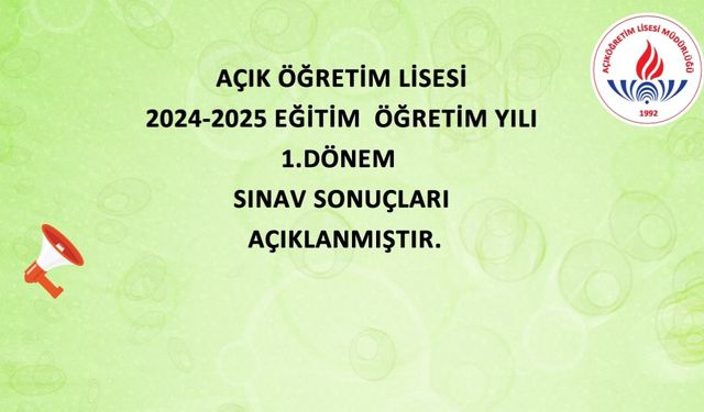 Öğretim Lisesi (AÖL) Sınav Sonuçları Açıklandı!