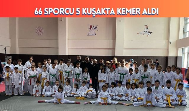 66 Sporcu 5 Kuşakta Kemer Aldı