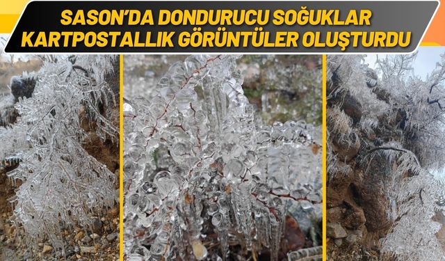 Sason’da Dondurucu Soğuklar Kartpostallık Görüntüler Oluşturdu