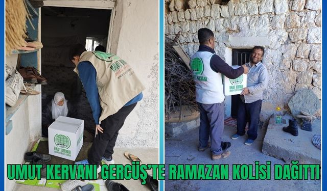 Umut Kervanı Gercüş’te Ramazan Kolisi Dağıttı