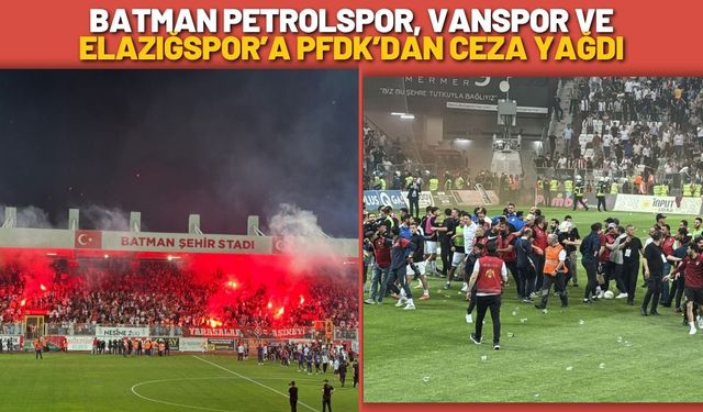 Batman Petrolspor, Vanspor ve Elazığspor’a PFDK’dan Ceza Yağdı