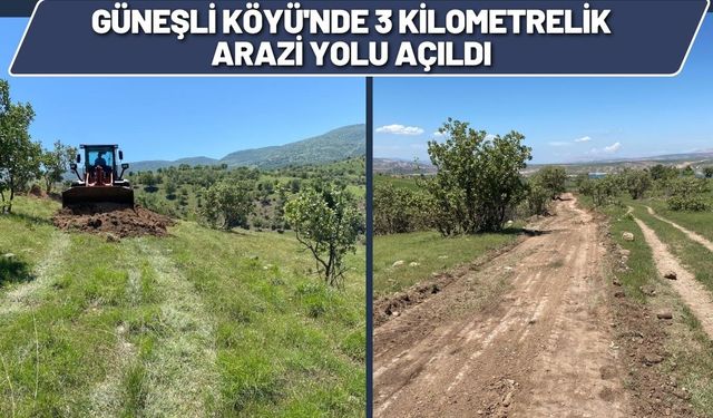 Güneşli Köyü'nde 3 Kilometrelik Arazi Yolu Açıldı
