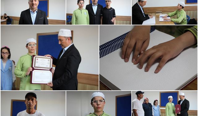 Hafızlığını tamamlayan görme engelli çocuklar: Çok mutluyuz