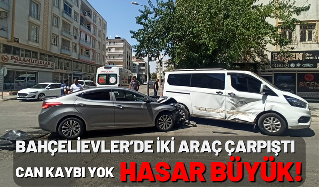 Bahçelievler’de iki araç çarpıştı! Can kaybı yok, hasar büyük!