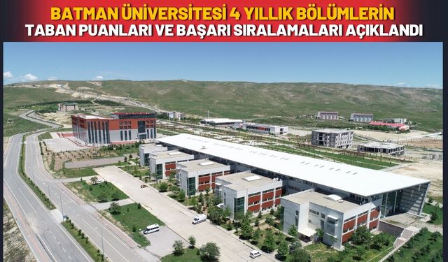 Batman Üniversitesi’nde 4 Yıllık Bölümlerin Taban Puanları ve Sıralamaları Açıklandı