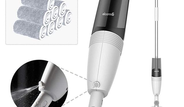 Deerma 360 derece dönen su püskürtmeli sprey paspas