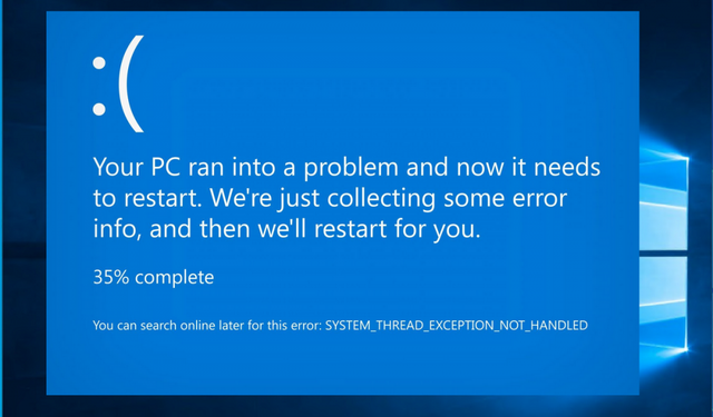 your device ran into a problem and needs to restart hatası çözümü