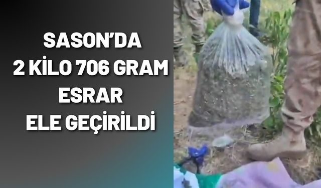 Sason’da 2 Kilo 706 Gram Esrar Ele Geçirildi