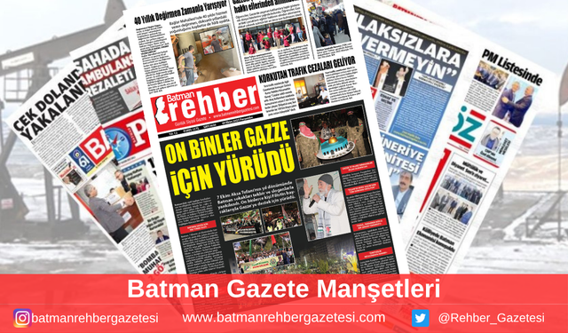 Batman Gazete Manşetleri 28 Kasım 2025 Cuma