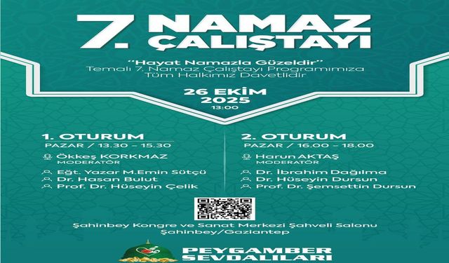 Namaz Çalıştayı'nın 7'ncisi Gaziantep'te düzenlenecek