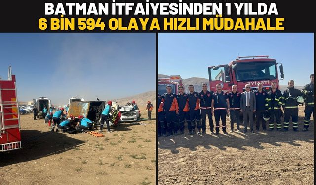 Batman İtfaiyesinden 1 Yılda 6 Bin 594 Olaya Hızlı Müdahale