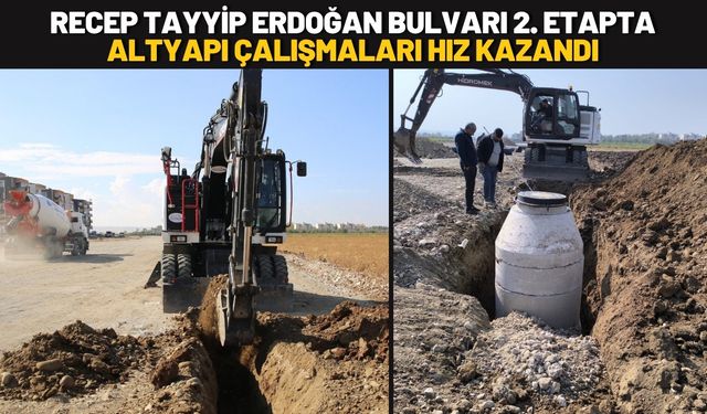 Recep Tayyip Erdoğan Bulvarı 2. Etapta Altyapı Çalışmaları Hız Kazandı