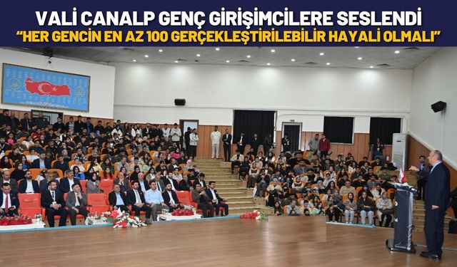Vali Canalp Genç Girişimcilere Seslendi “Her Gencin En Az 100 Gerçekleştirilebilir Hayali Olmalı”
