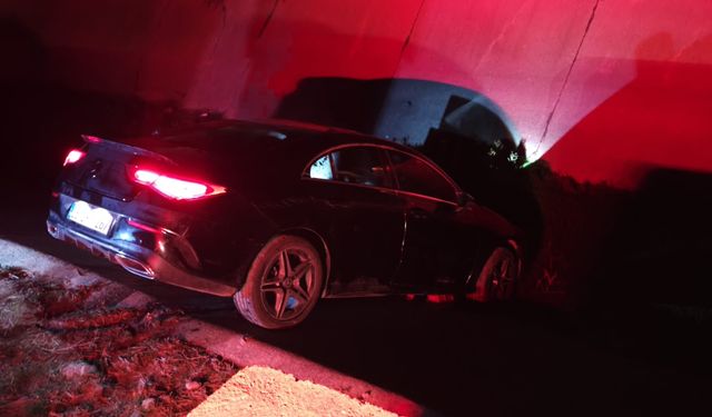 KONTROLDEN ÇIKAN OTOMOBİL SU KANALINA UÇTU:2 YARALI