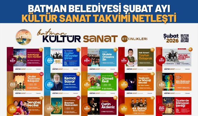 Batman Belediyesi Şubat Ayı Kültür Sanat Takvimi Netleşti