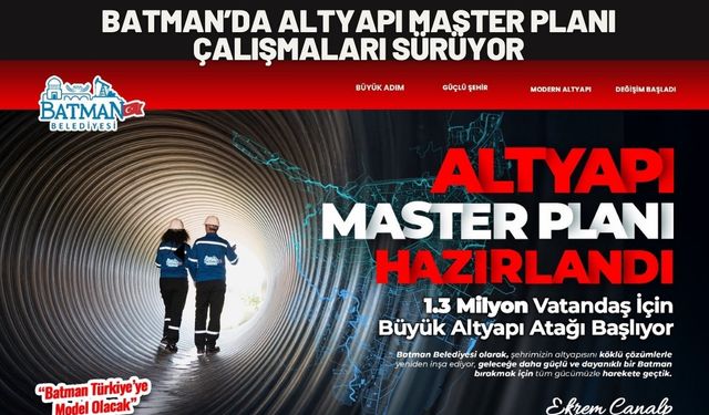 Batman’da Altyapı Master Planı Çalışmaları Sürüyor