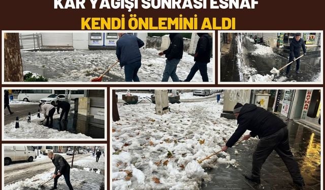 Kar Yağışı Sonrası Esnaf Kendi Önlemini Aldı