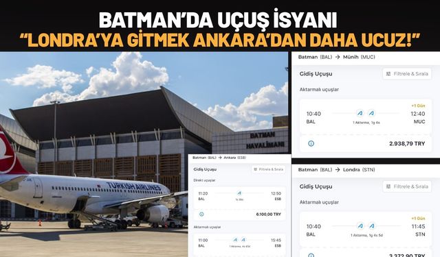 Batman’da Uçuş İsyanı “Londra’ya Gitmek Ankara’dan Daha Ucuz!”