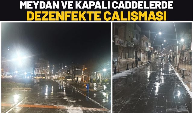 Batman'da Meydan ve Kapalı Caddelerde Dezenfekte Çalışması