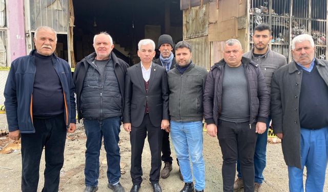 Kaplan’dan İş Yeri Yanan Esnafa Ziyaret