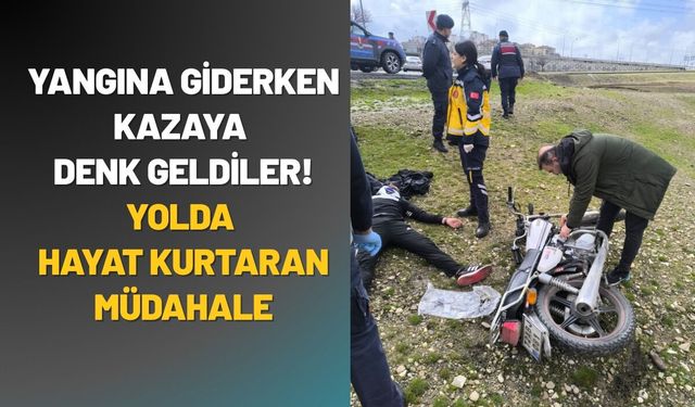 Yangına Giderken Kazaya Denk Geldiler! Yolda Hayat Kurtaran Müdahale